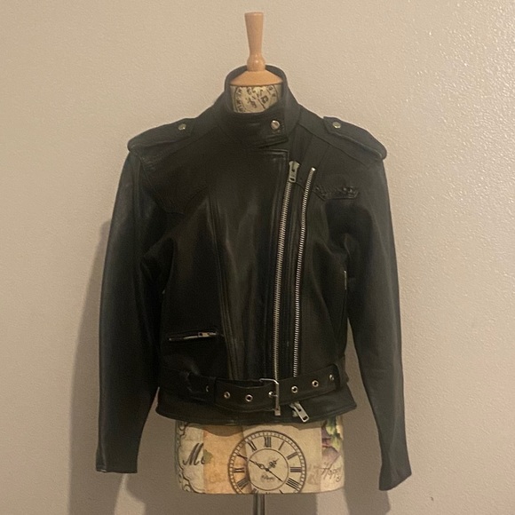 Black Leather Jacket Sz 10 - Picture 11 of 13